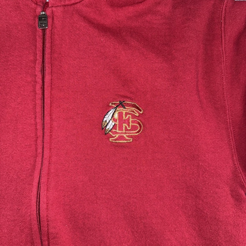 Vintage Russell Athletic Hoodie Youth XL Red Full Zip Fleece FS Logo Made USA - Picture 3 of 13